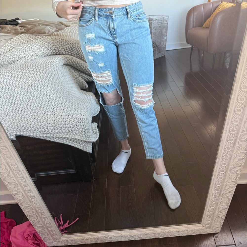 Nanamacs Boutique Cello size 1 Light Blue Distressed Women's Jeans